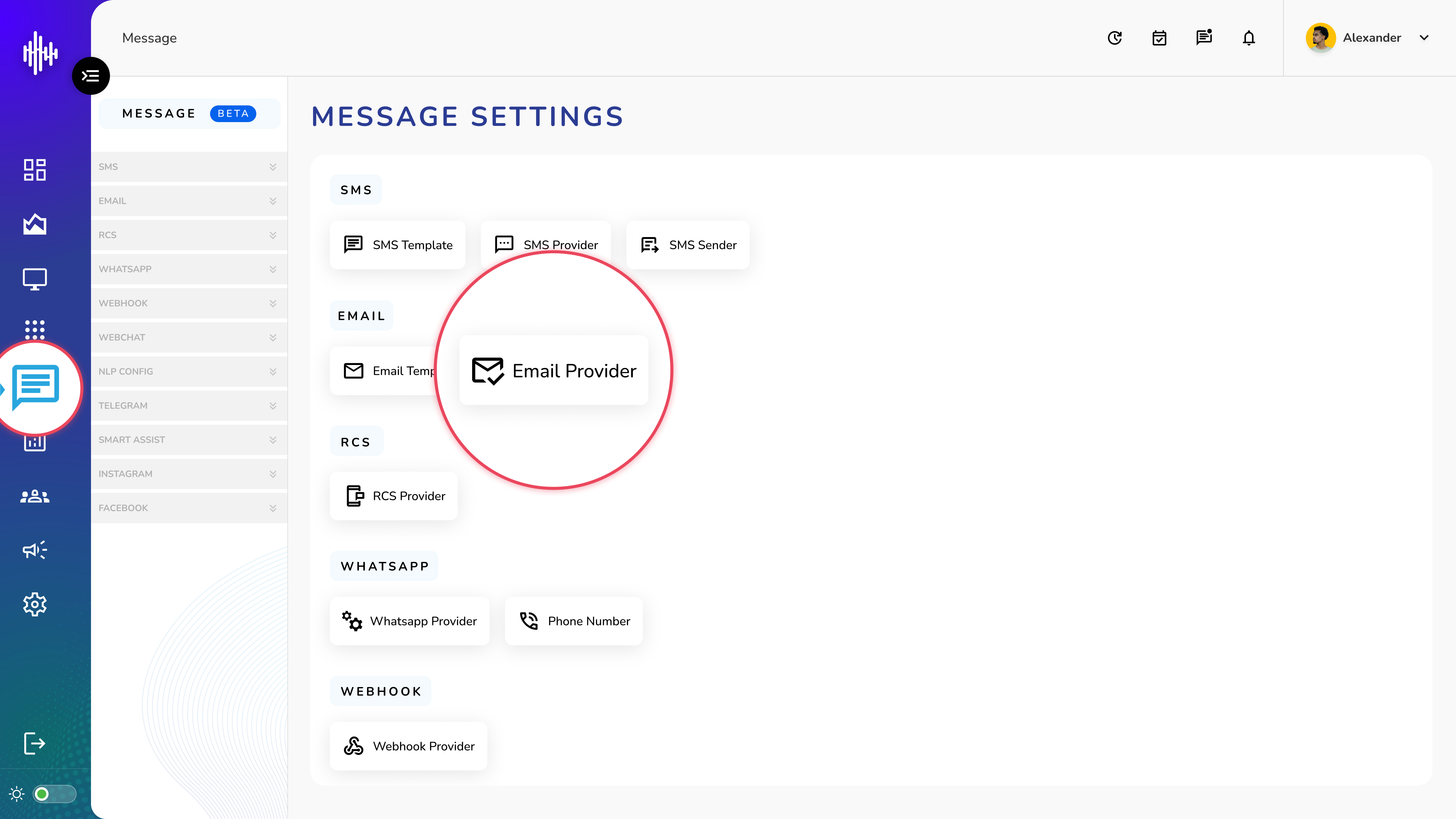 Message-Email Provider